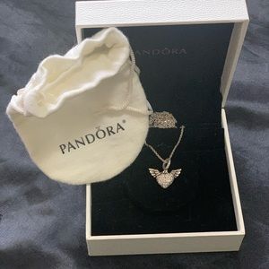 Pandora Pave Heart With Wings